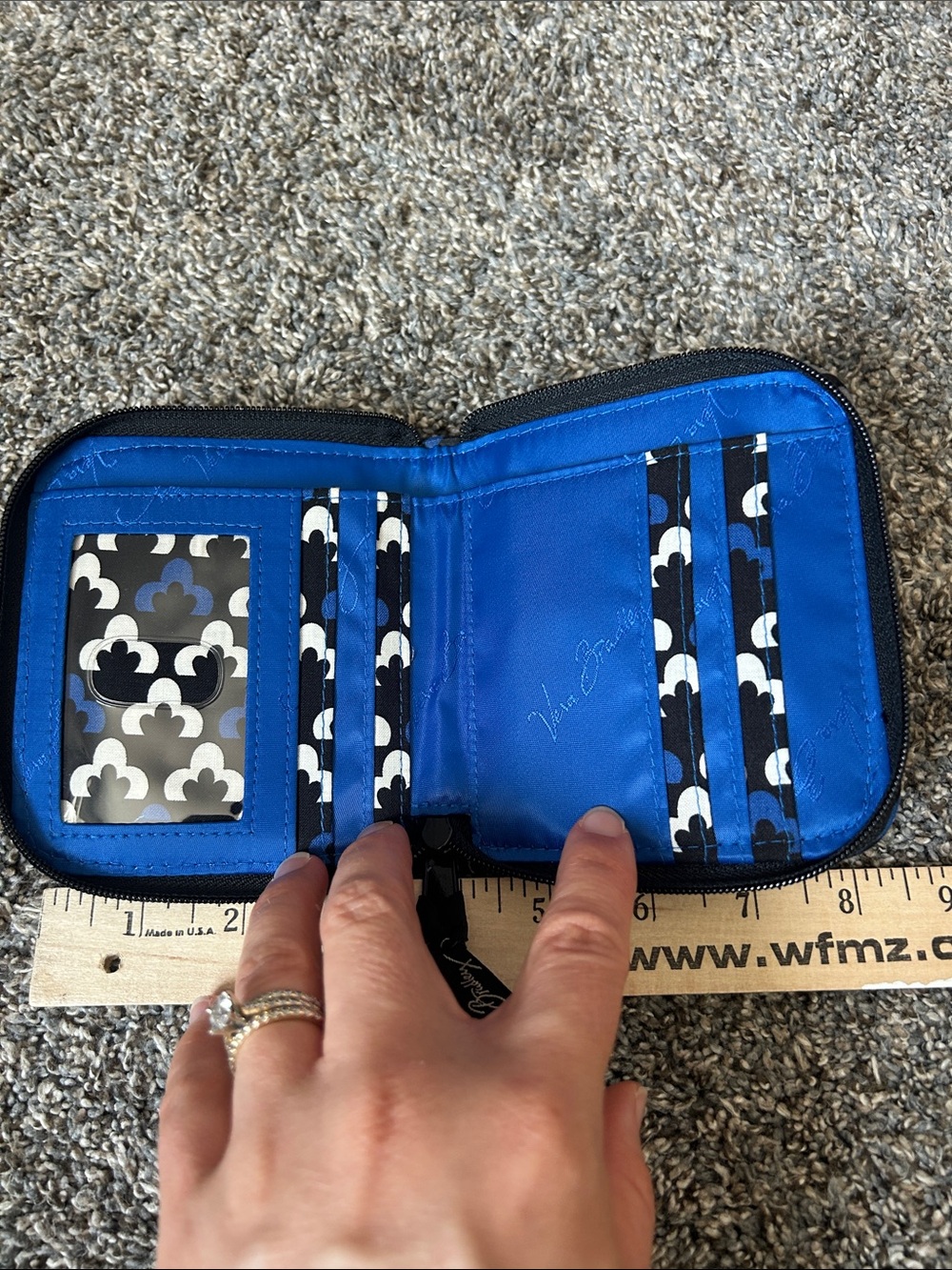 Vera Bradley Black White and Blue Quilted Crossbody with Wallet - Picture 9 of 9